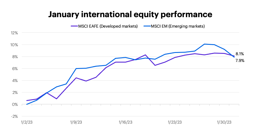 January 2023 international equity performance