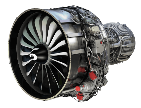 This picture shows the CFM LEAP turbofan that powers the Boeing 737 MAX, Airbus A320neo and Comac C919.