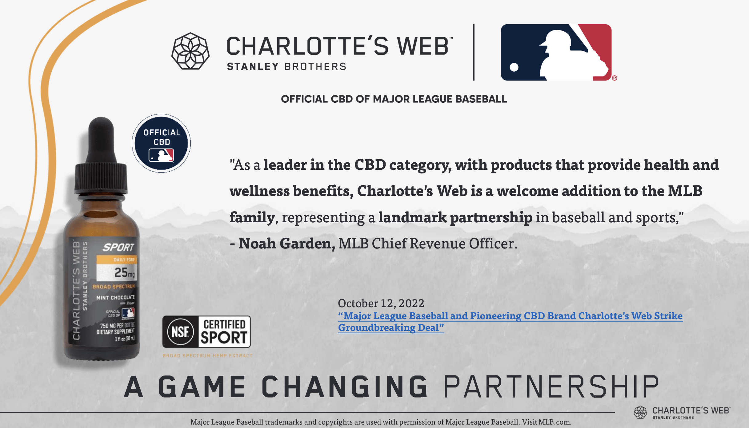MLB partners with CBD company Charlotte's Web