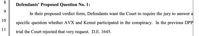 Avnet reply to defendants' proposed question n. 1