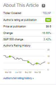 Seeking Alpha Telenor article