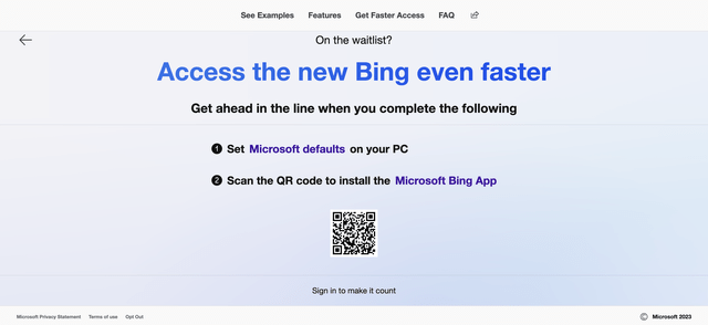 Bing AI Waitlist