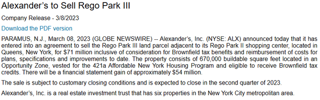 ALX - Press Release