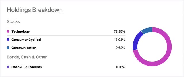 XNTK Holdings Breakdown