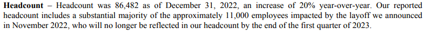 Meta mentioned the delayed effect of the last layoff in recent earnings.