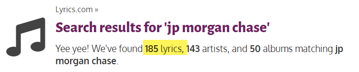 lyrics JP Morgan Chase