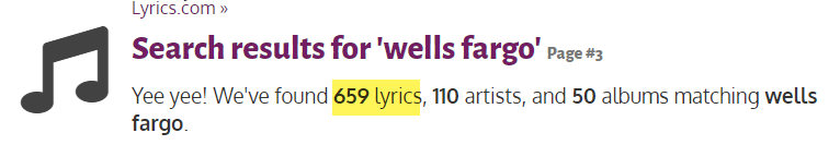 lyrics Wells Fargo
