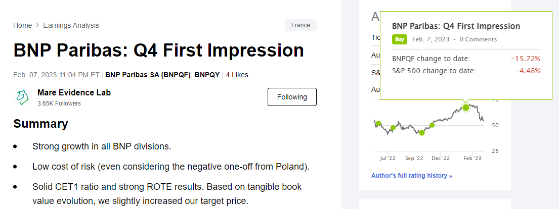 BNP Paribas Stock: Another Buy Opportunity (OTCMKTS:BNPQF) | Seeking Alpha