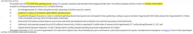 Medical Properties Trust Cash Flow Note