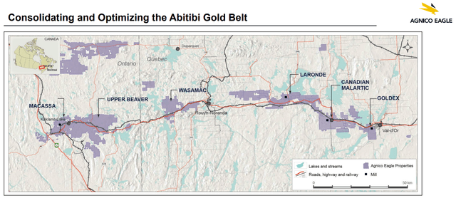 Abitibi Gold Belt - Agnico Eagle Operations/Projects
