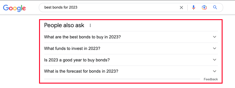 People Also Ask section example