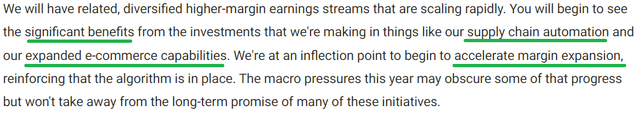 Quote from earnings call