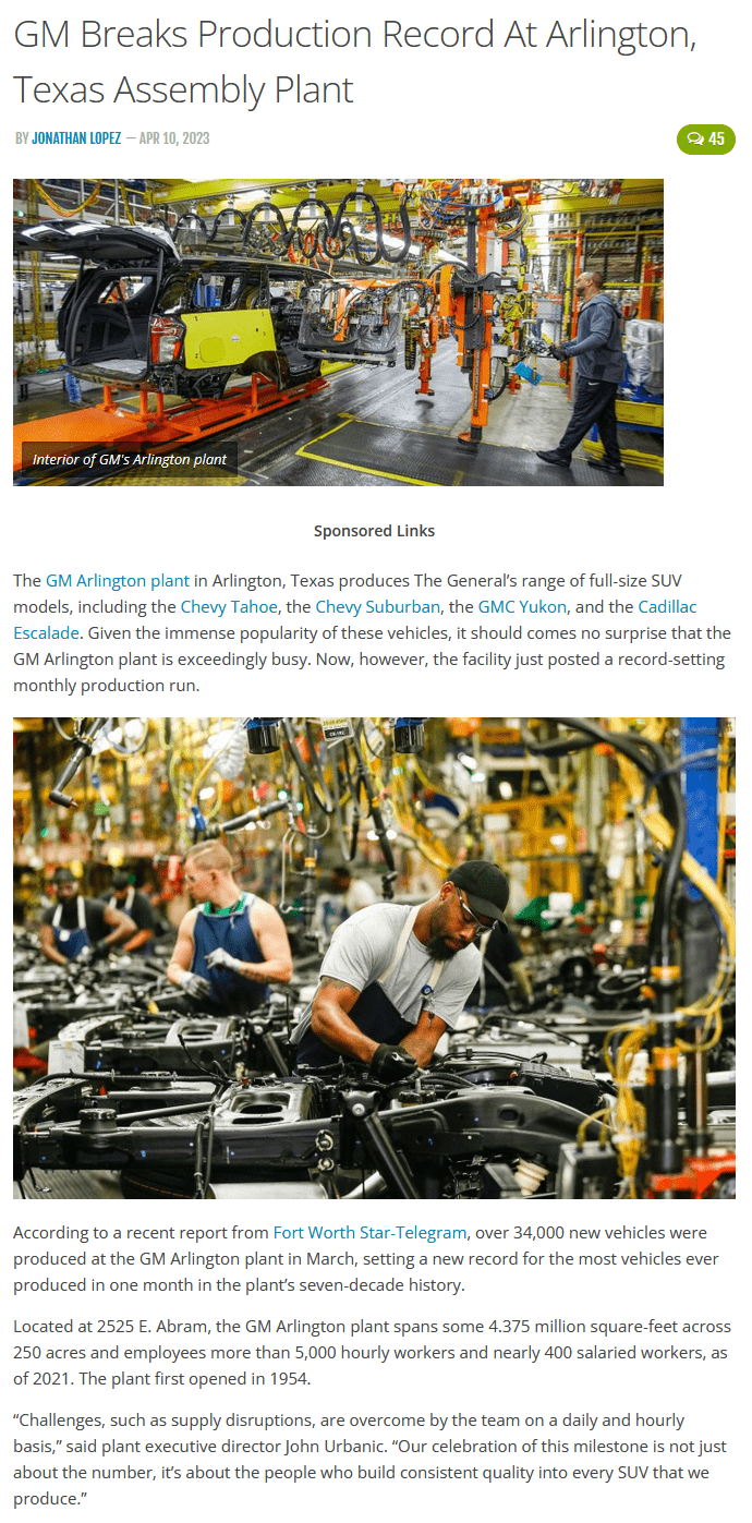GM production