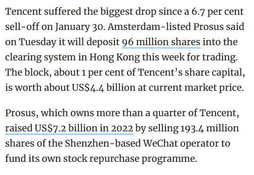 Tencent sell-off