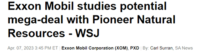 Exxon Mobil Pioneer Natural Resources Deal