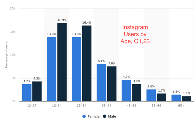 Instagram Users by Age and Gender