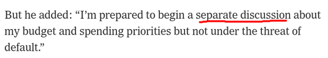 Debt Ceiling Headline
