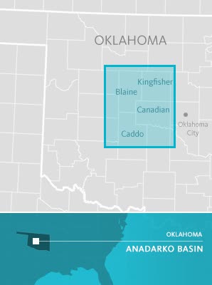 Area of operations in Anadarko Basin