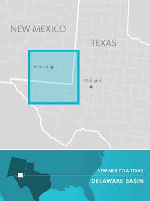 Area of operations in Delaware Basin
