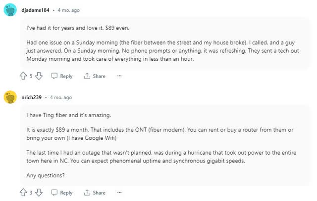 Figure 6 - Tucows Reddit Reviews