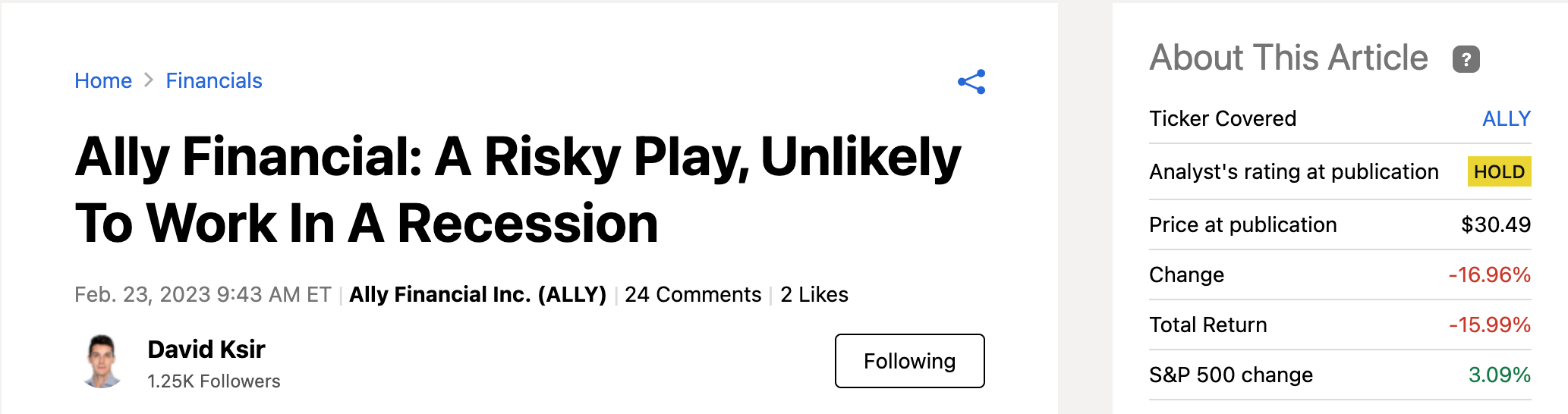 Ally Financial Time For An Upgrade Post Q1 Earnings (NYSEALLY