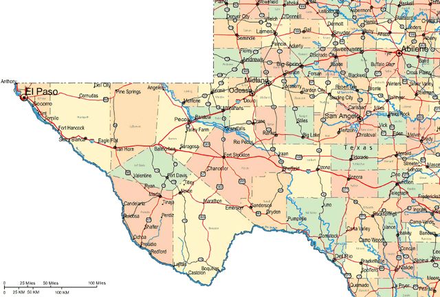 Regional Map of Western Texas