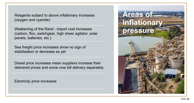 DRD facing inflationary pressures