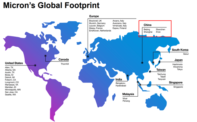 Micron's geographic footprint