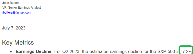 S&P Earnings