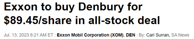 Exxon to acquire Denbury in all-stock deal