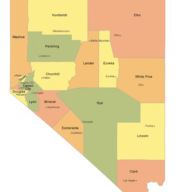 geology.com Nevada counties maps