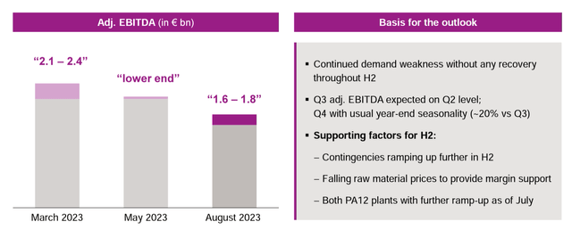 Evonik lower guidance