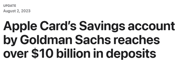 Apple Savings Account News