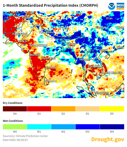 Parts of India and Asia are facing droughts due to El Nino