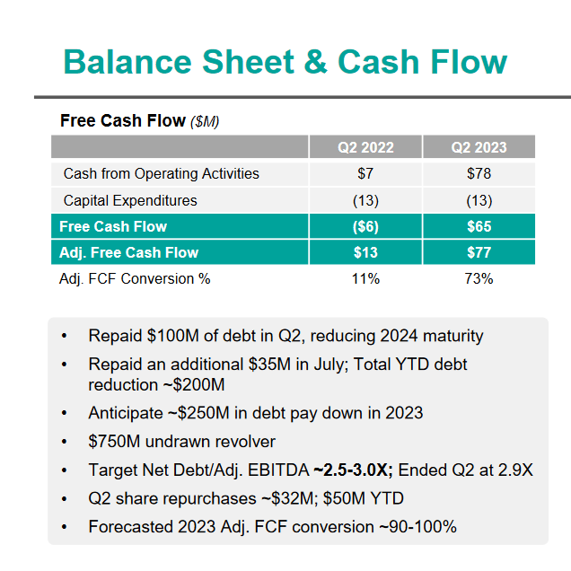 The cash flows and growth of them