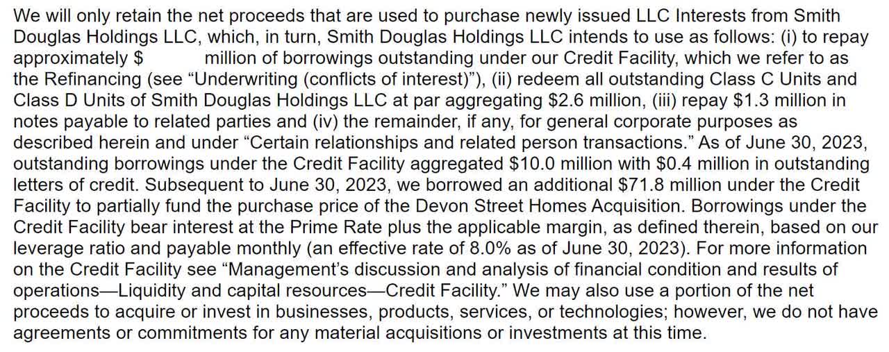 IPO Proposed Use Of Proceeds
