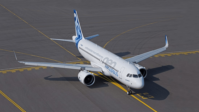 This image shows an Airbus A320neo on the taxiway.