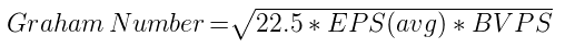 The Graham Number formula