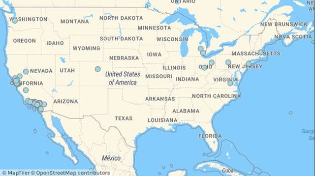 Hydrogen fueling stations in the U.S.