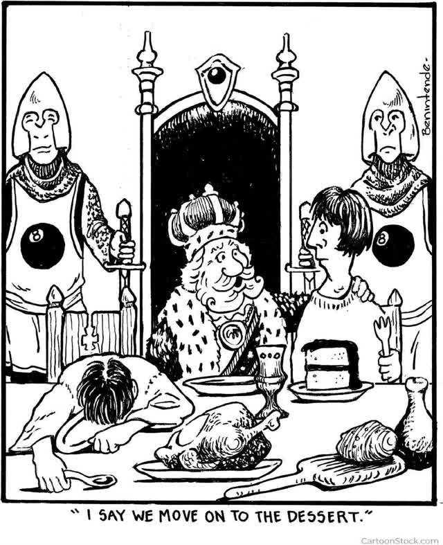 cartoon: For millennia, food tasters and cupbearers have been employed in royal courts to sample food and drink to confirm they were safe to consume before they touched the monarch’s lips.