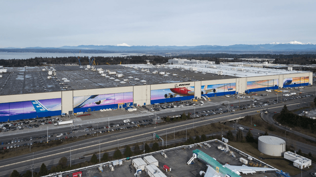 This image shows the Boeing Everett production facility.