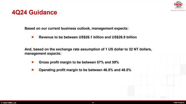 The image shows management's guidance for fourth quarter 2024 guidance.