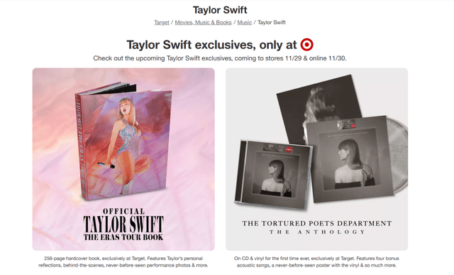 Official Taylor Swift the eras tour book, exclusive on Target.