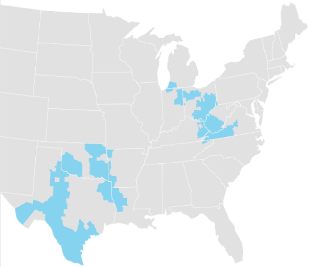A map of the united states Description automatically generated