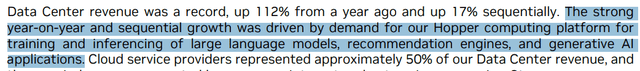 NVDA's CFO's comment