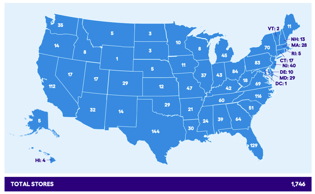 Store Count Map