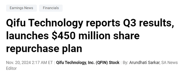 Seeking Alpha, QFIN