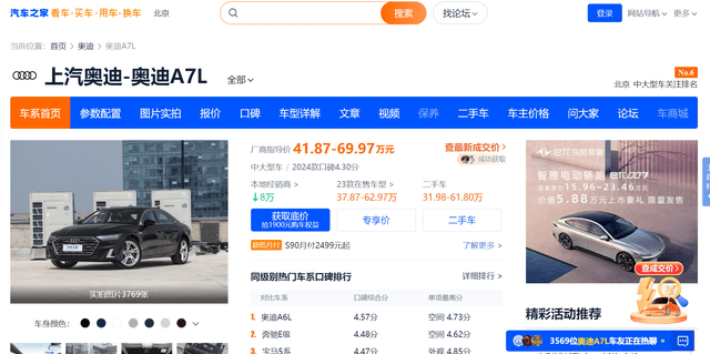 Example of a car listing