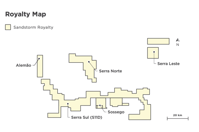 Sandstorm Gold Vale Royalty Map