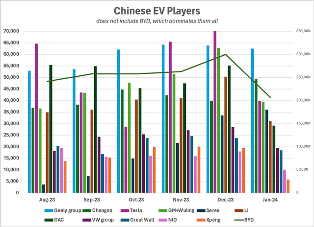 Leading Chinese NEV players